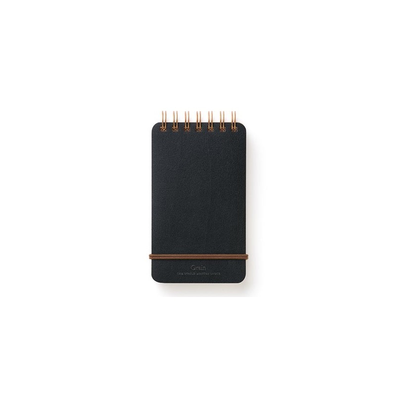 I105BK Grain Notebook Small A6 Black