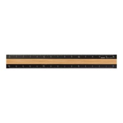 I107BW Aluminium Ruler Black Wood