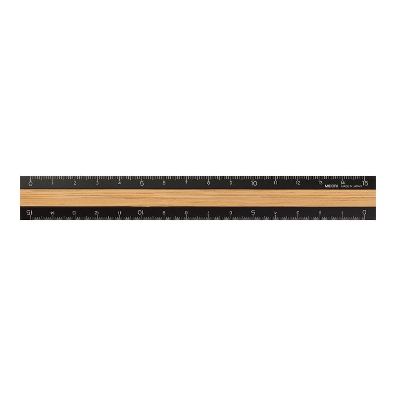 I107BW Aluminium Ruler Black Wood