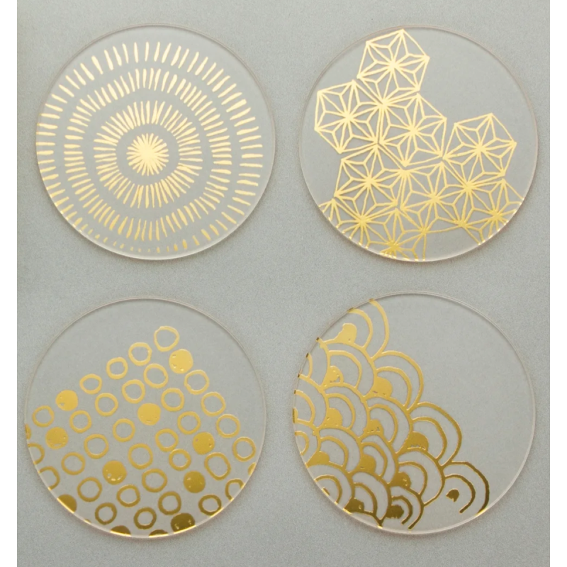 TU001GDA Coaster Set Gold Haku
