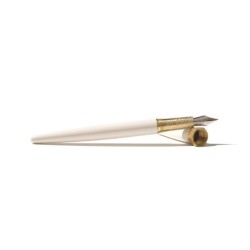 FW004CG Brush Fountain Pen Fine Nib Creme Glacee White