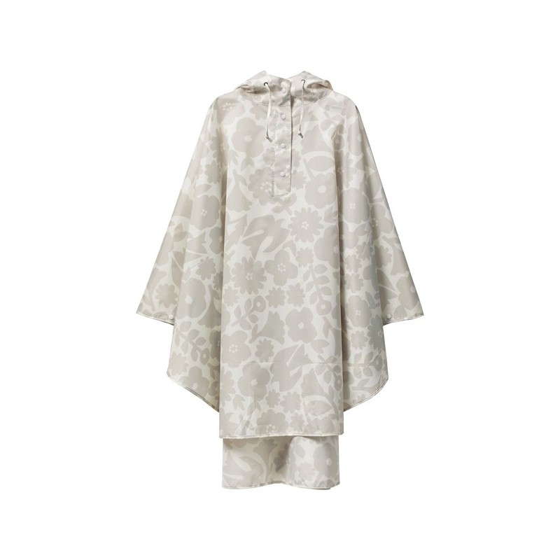 WPCR003-133 Poncho Flowers & Birds Off-White