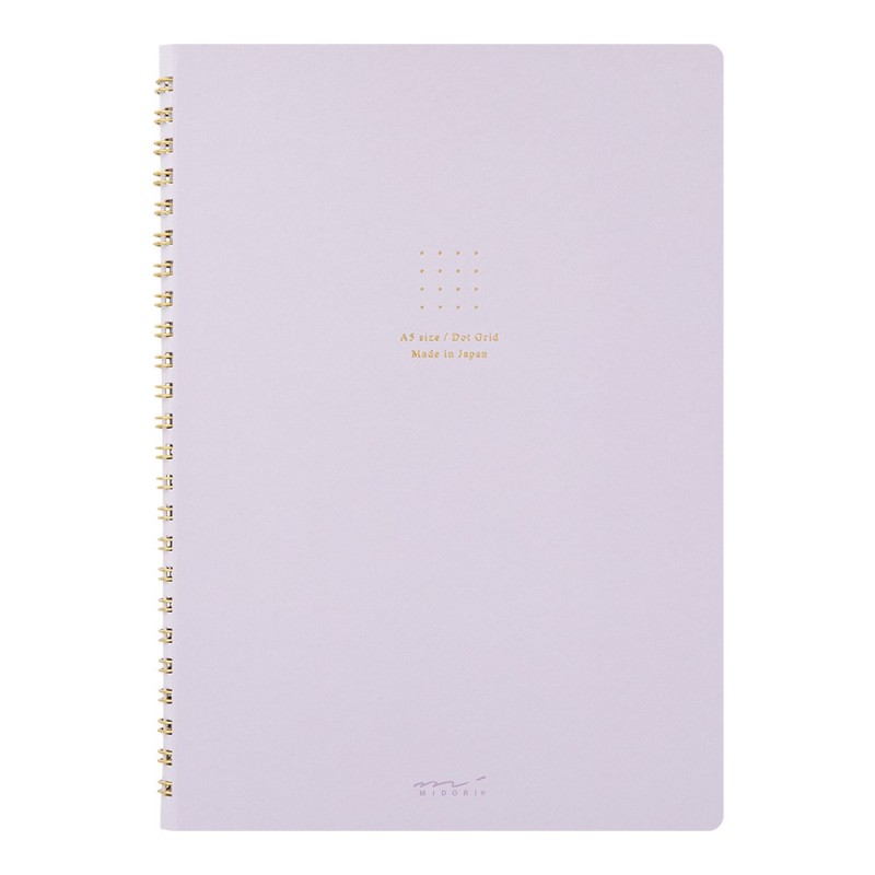 I257PR Colour Dot Grid A5 Ring Notebook Purple