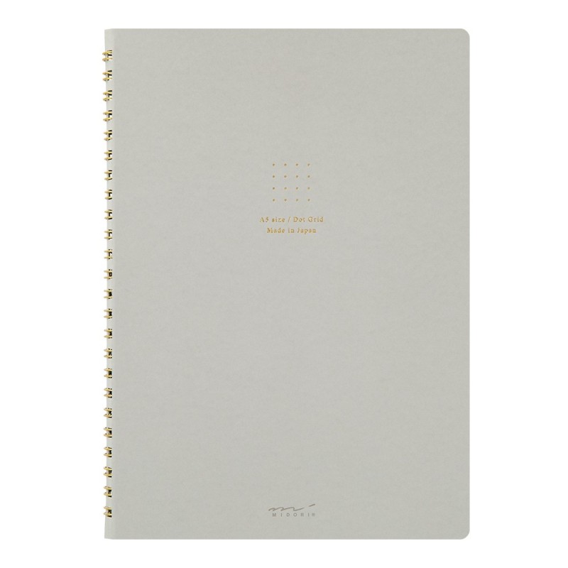 I257GY Colour Dot Grid A5 Ring Notebook Grey