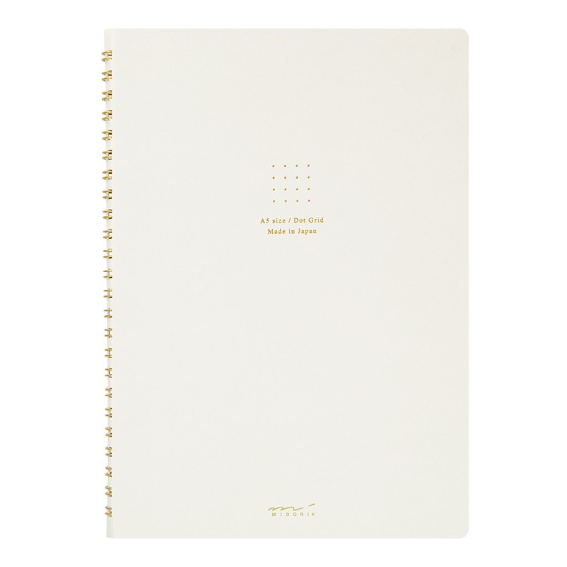 I257WH Colour Dot Grid A5 Ring Notebook White