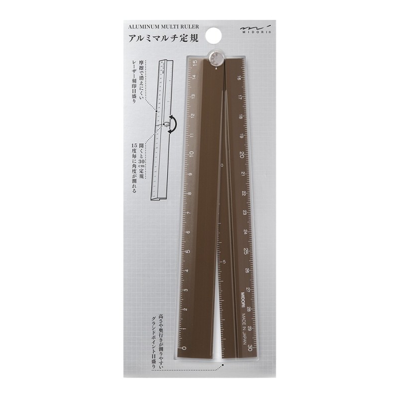 I106BR Aluminium Multi-Ruler Brown