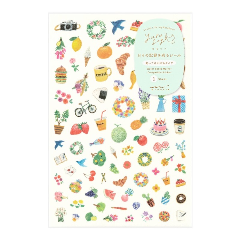 I274MO Yuru Log Sticker Sheet (1) Motif