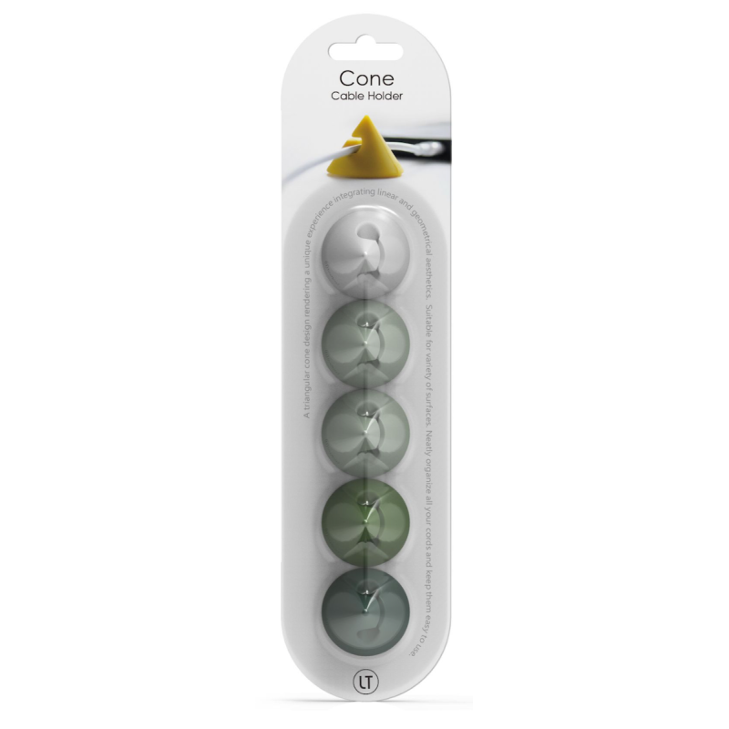 RECH0402 Cone Cable Holder 5-Pack Green