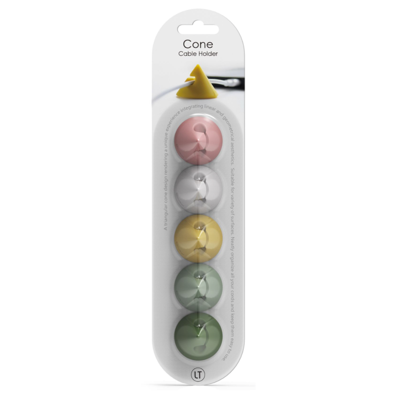 RECH0403 Cone Cable Holder 5-Pack Multicolour