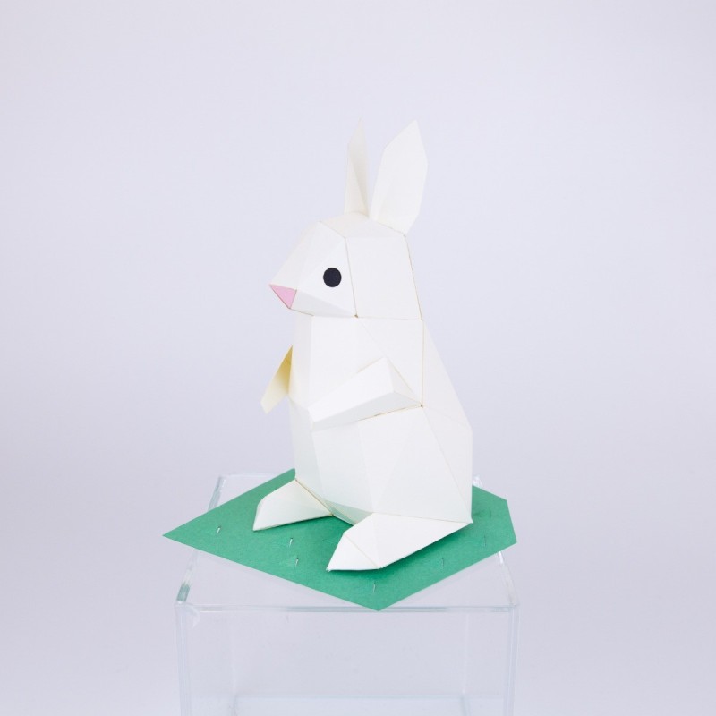 BC001RW TINY Animals Rabbit White