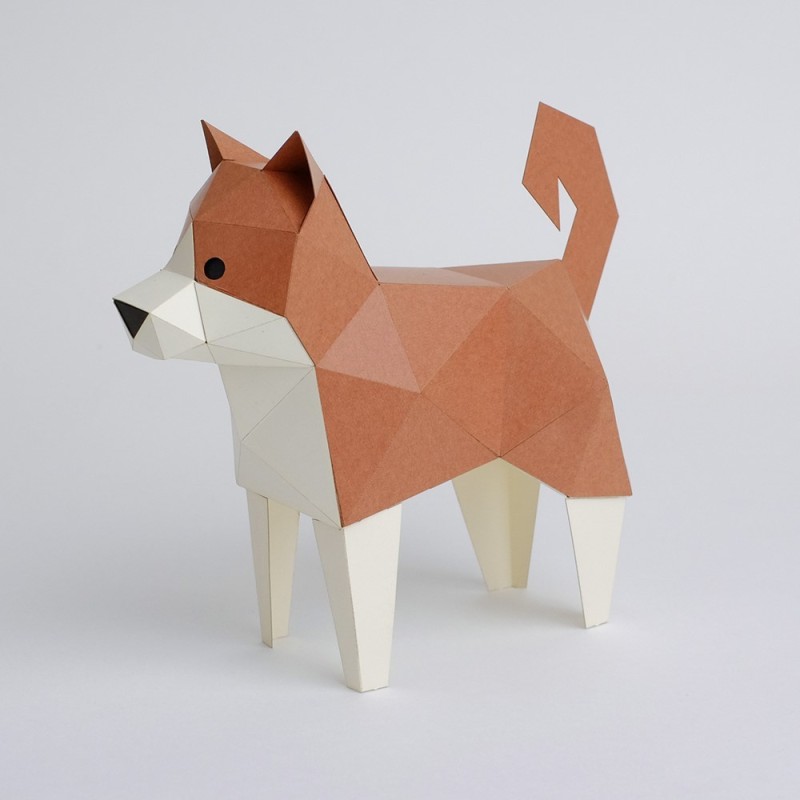BC001SBR TINY Animals Shiba Inu Brown