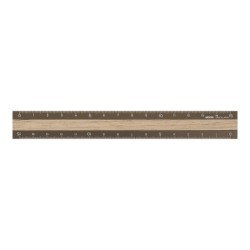 I107BRW Aluminium Ruler Brown with Wood