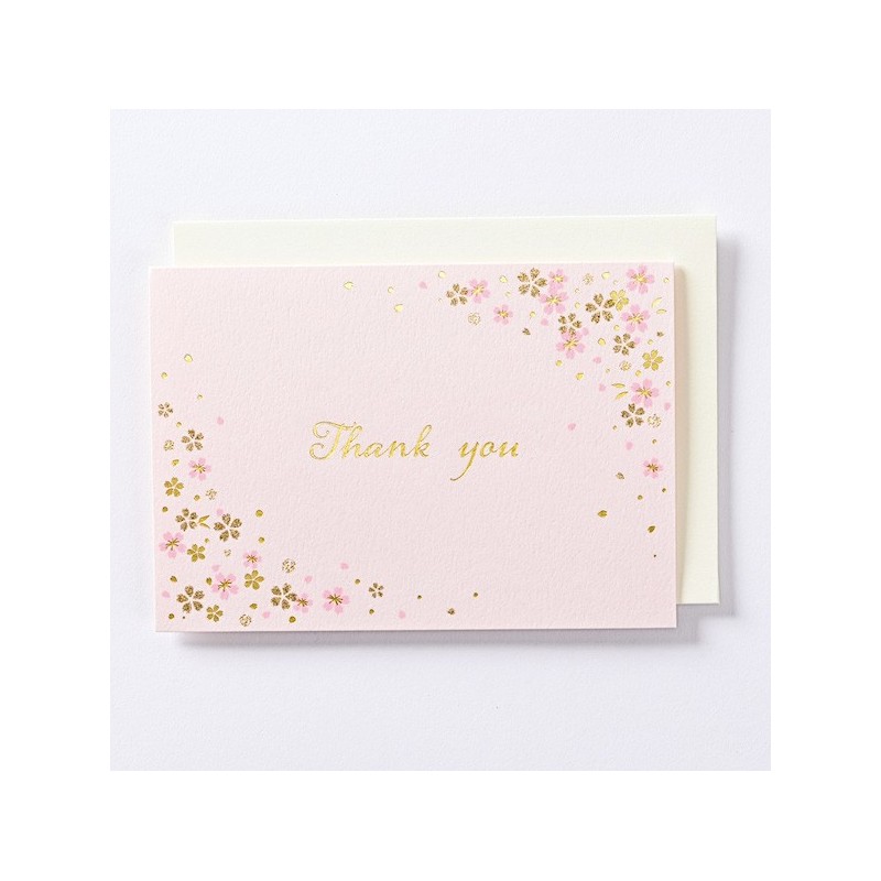 EAGT1317 Pink Thank You Card Cherry Blossom