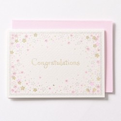 EAGC1102 White Congratulations Card Cherry Blossom