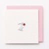 EAGN1779 White Mini Blank Card Rabbit
