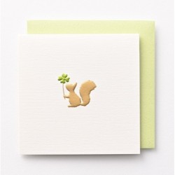 EAGN1780 White Mini Blank Card Squirrel