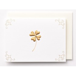 EAGN1902 White Mini Blank Card Clover