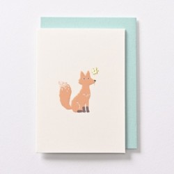 EAGN1917 Cream Mini Blank Card Fox