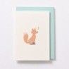 EAGN1917 Cream Mini Blank Card Fox