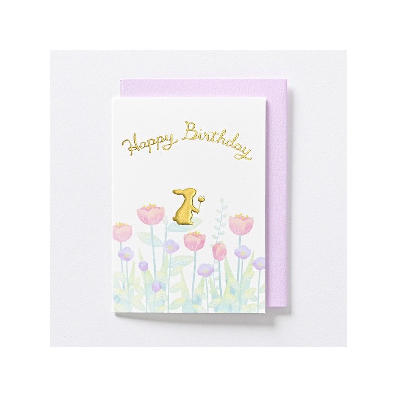 EAGB2026 Pink Mini Birthday Card Rabbit