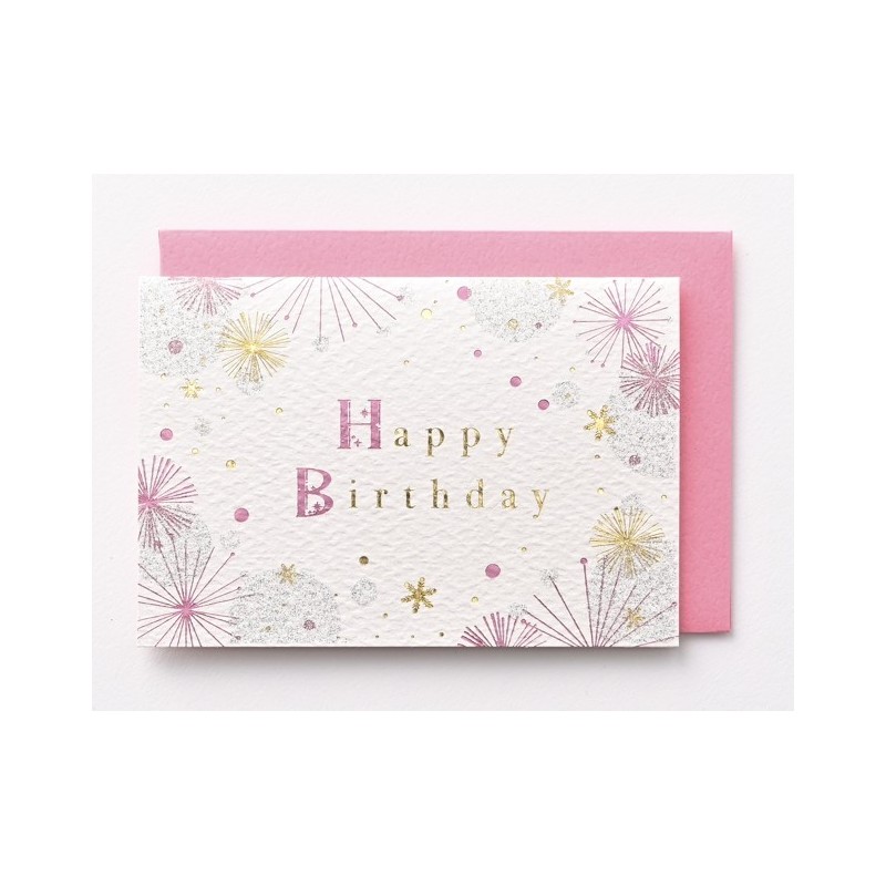 EAGB2068 Red Mini Birthday Card Fireworks