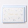EAGT1325 Blue Silk Thank you Card Blossoms