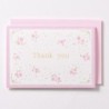 EAGT1326 Pink Silk Thank you Card Blossoms