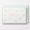 EAGT1327 Green Silk Thank you Card Blossoms
