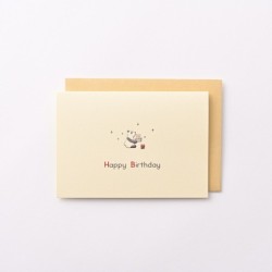EAGB1997 Cream Birthday Card Panda