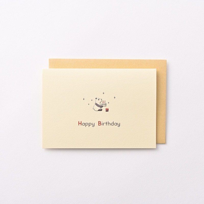 EAGB1997 Cream Birthday Card Panda