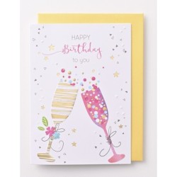 EAGB2056 Beige Birthday Card Cheers