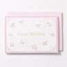 EAGB2105 Pink Silk Birthday Card Blossoms