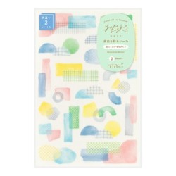 I275WM Yuru Log Sticker Sheets (2) Watercolour Motif