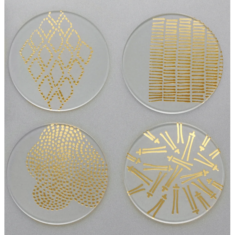 TU001GDB Coaster Set Gold Haku