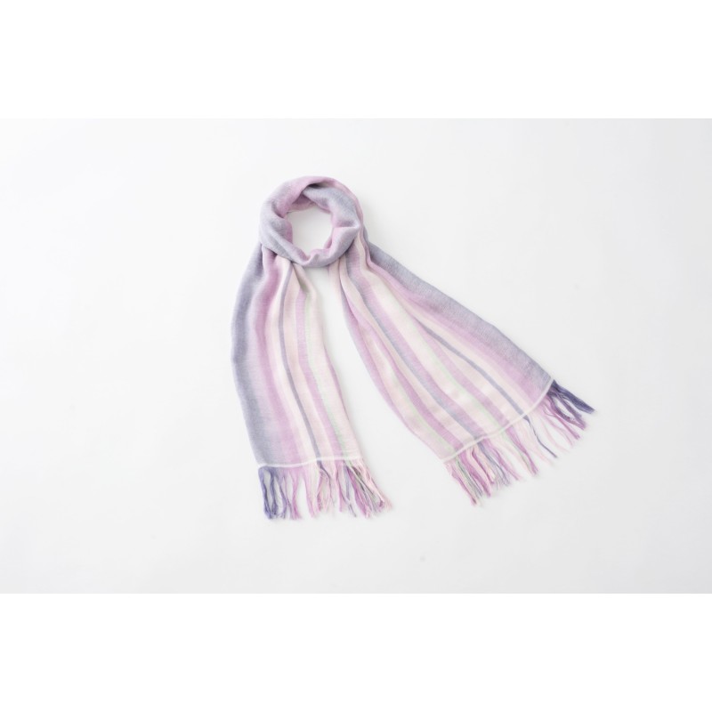 OR002PR Striped Scarf Purple
