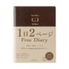 I298BR Hibino Free Diary A6 - Brown