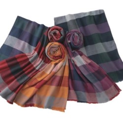 Colour Block Check Scarf