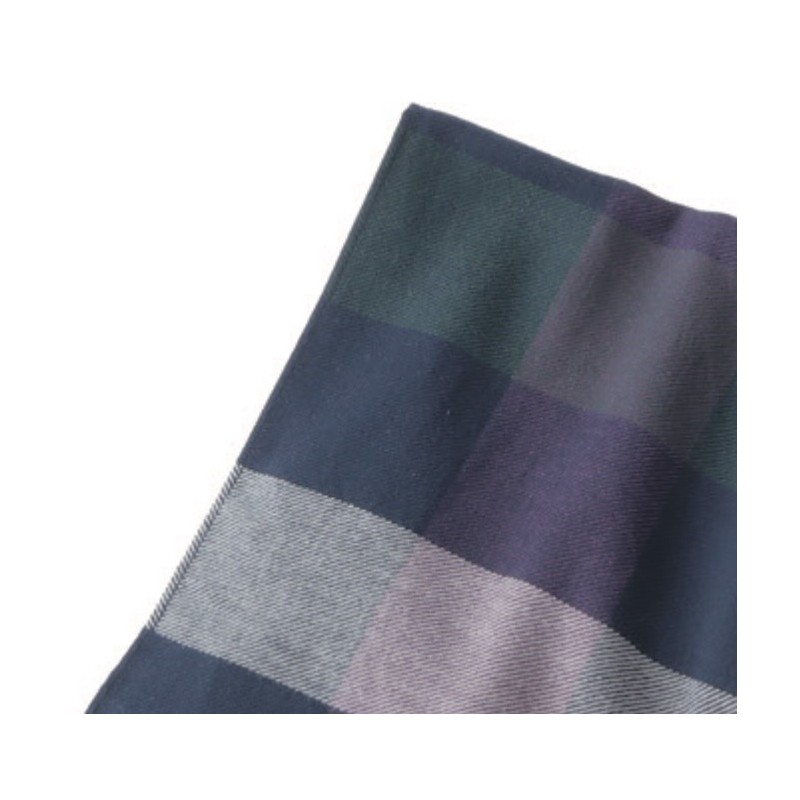 OR004BL Block Check Scarf Blue