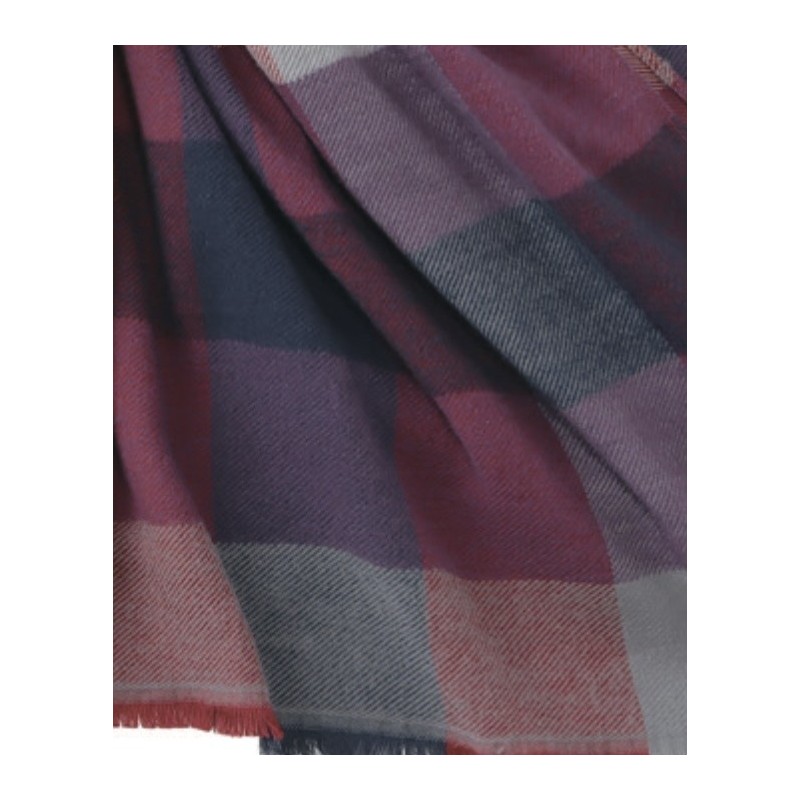 OR004PK Block Check Scarf Pink